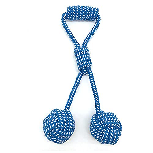 Psk Pet Mart Pet/Dog/Cat Chew Rope Toy With Two Rope Balls And Handle Knot/TugKnotted Rope Toy/Interactive Teeth Cleaning/Bitin