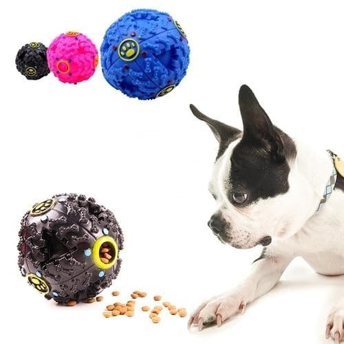Woofy Dog Treat Dispensing Ball Toy & Sound Dispenser Ball for Medium Breed Dogs, Available As Color (Medium Size)