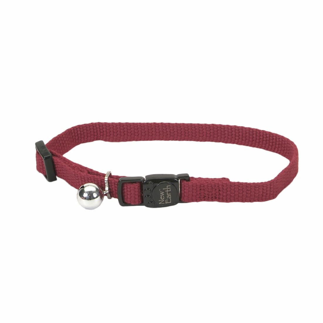 Coastal Pet New Earth Soy Adjustable Breakaway Cat Collar - Eco-Friendly, Odor-Resistant And Adjustable Cat Collar, Cranberry, 3/8' X 08'-12'