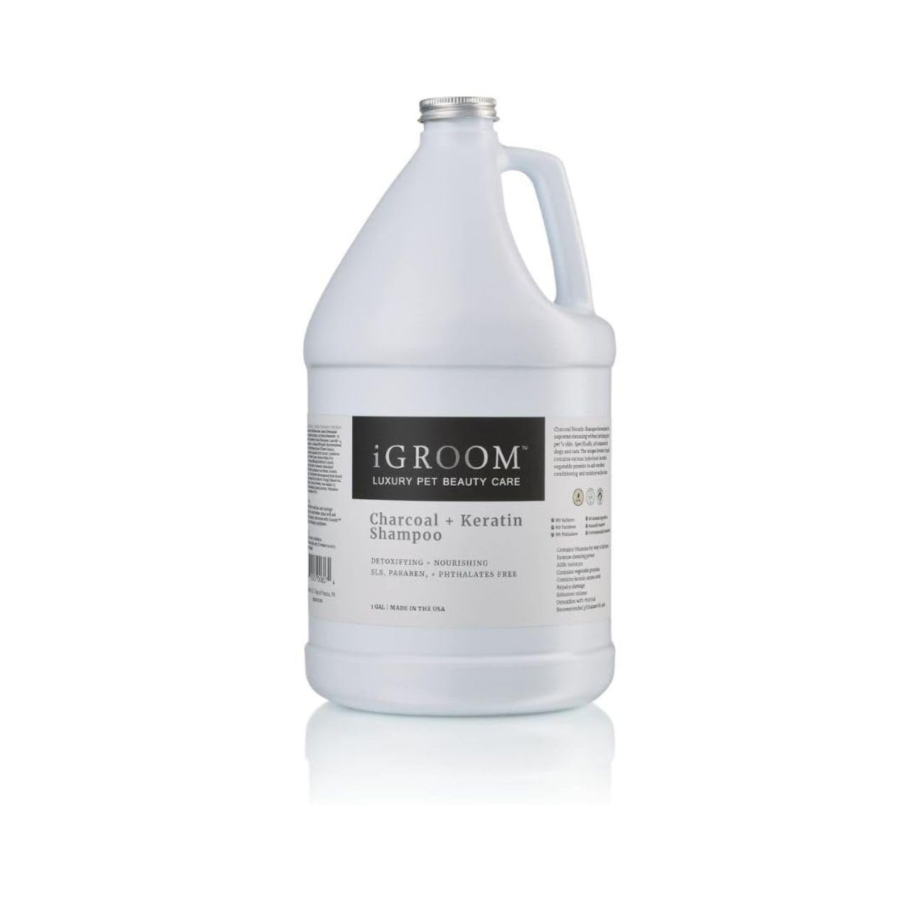 iGroom Charcoal Keratin Dog Shampoo, Luxury Pet Beauty Care, Protect Coat and Skin, Detoxifies with Charcoal, Made in USA, Gallo