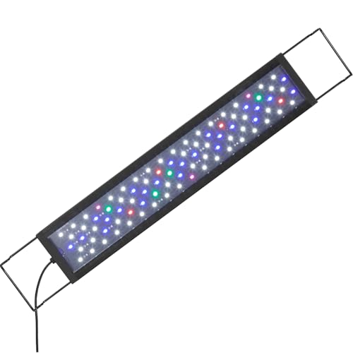 Vevor Aquarium Light, 14W Full Spectrum Fish Tank Light With 5 Levels Adjustable Brightness, Adjustable Timer And Power-Off Memo