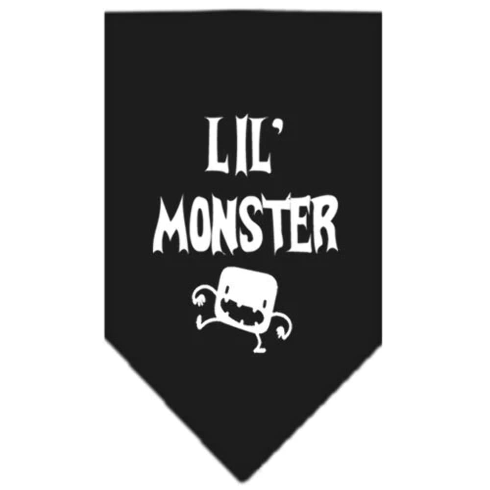 Halloween Pet and Dog Bandana Screen Printed, Lil Monster Grey Large
