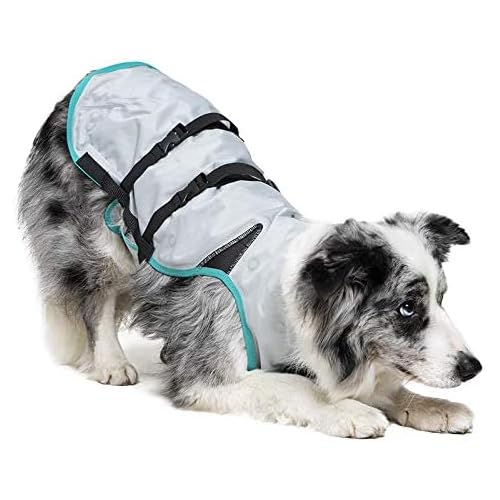 Suitical Dry Cooling Vest for Dogs - Machine Washable, L Size, Silver, Model 02-7185 - Ideal for Hot Weather