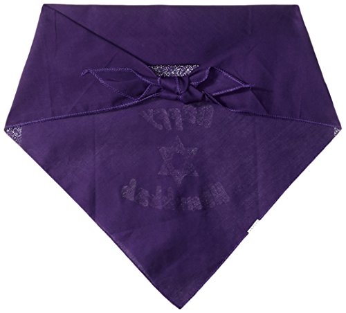 Pet and Dog Bandana Screen Printed, "Happy Hanukkah" Purple Large