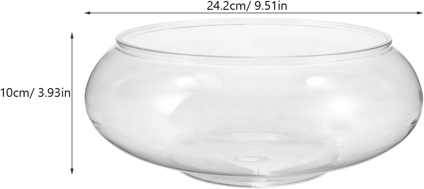 Clear Fish Bowl Vase Bubble Bowl Round Shallow Planter Plastic Container Fish Bowl Aquatic Plant Pot Daffodil Pot Hydroponic Pla
