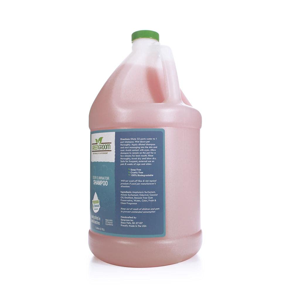 Green Groom Odor Eliminator Dog Shampoo, 1 Gallon - Crafted With Odortrol, All Natural Ingredients, Antioxidant Rich, Eliminates Smelly Pet Odors, Powerful Deodorizing Formula, Professional Grade