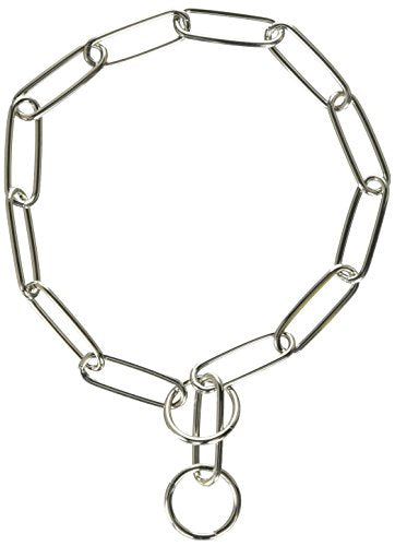 HERM SPRENGER Dog Training Collar, 3.0 mm x 21", Chrome Plated Silver Fur Saver Link for Long Hair Dogs, Model 00011 G3021