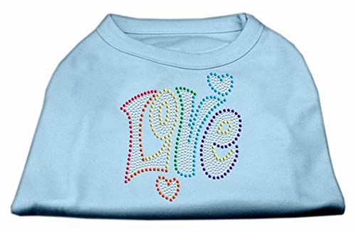 Mirage Pet Products Technicolor Love Rhinestone Pet Shirt Orange Med (12)