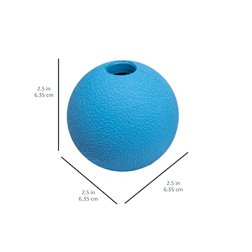 Amazon Basics Interactive Fetch Rubber Balls, 2.5 Inch, Pack of 3, Blue/Orange, Durable Rubber Toys