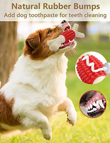 SCHITEC Dog Chew Toy for Aggressive Chewers, Tough Big Nylon & Rubber Teething Stick with Real Bacon Maple Wood Flavor for Large