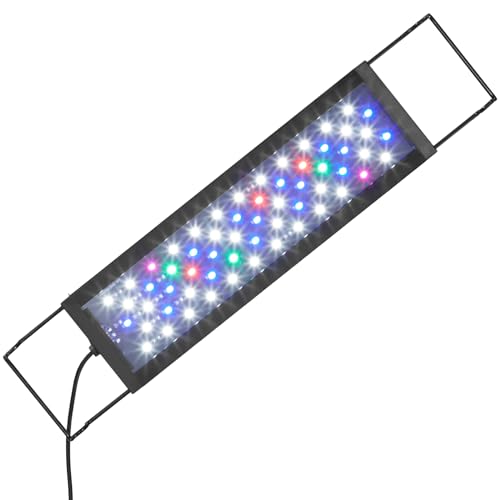 Vevor Aquarium Light, 10W Full Spectrum Fish Tank Light With 5 Levels Adjustable Brightness, Adjustable Timer And Power-Off Memo