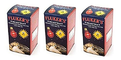 Fluker'S (3 Pack) Red Heat Bulbs For Reptiles 75 Watt