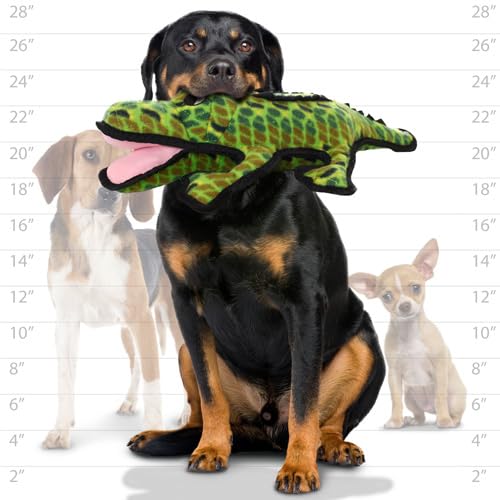 Tuffy - World'S Tuffest Soft Dog Toy - Ocean Alligator-Squeakers - Multiple Layers. Made Durable, Strong & Tough. Interactive Play (Tug, Toss & Fetch). Machine Washable & Floats. (Regular)