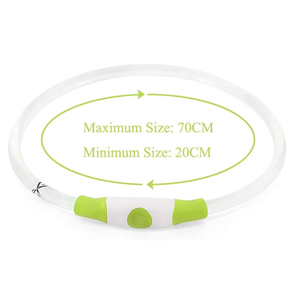 Higo Led Dog Collar, Usb Rechargeable Light Up Dog Collars, Diy Flashing Dog Necklaces For Dog Walking At Night (Green)