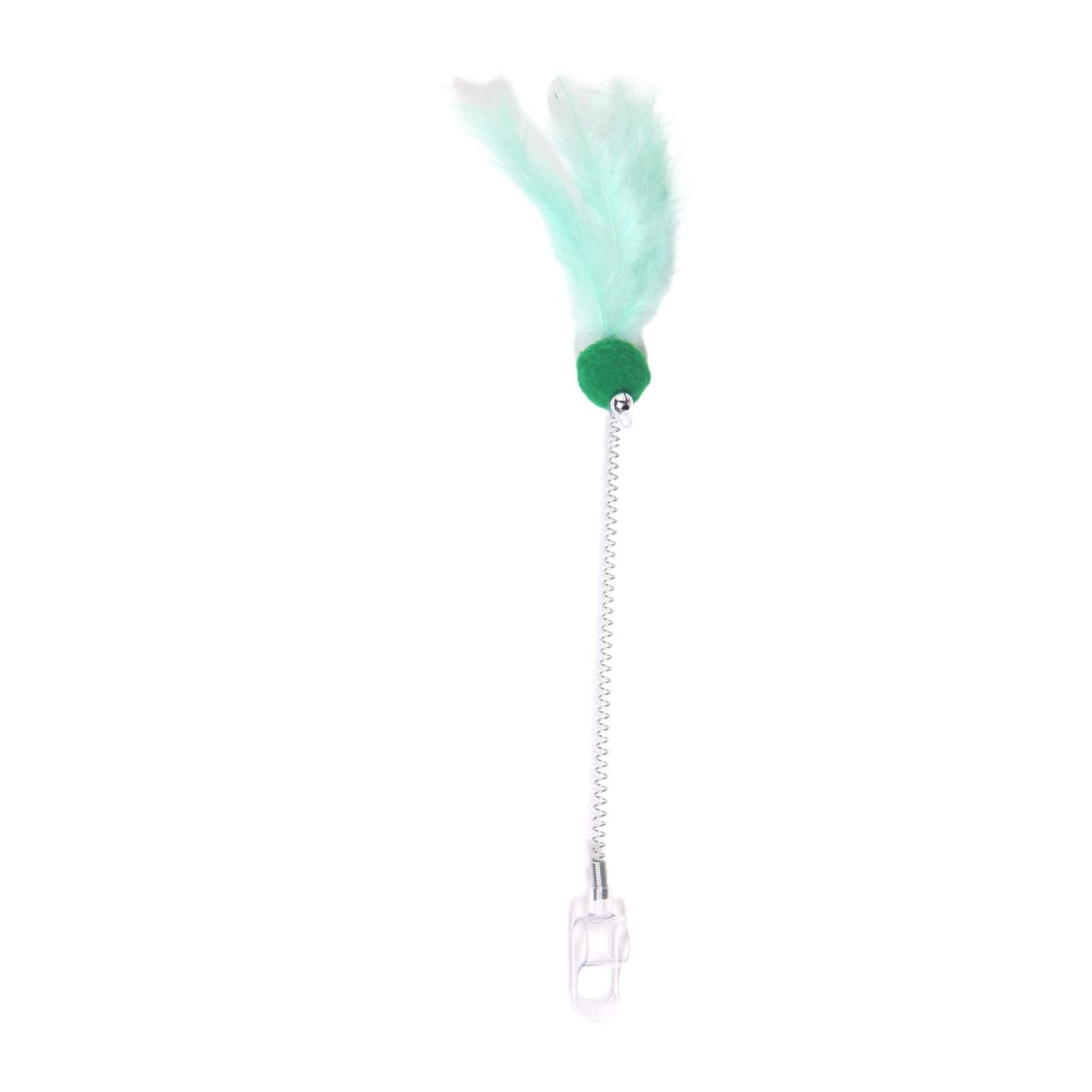 Zoomella Interactive Cat Teaser Wand Portable Indoor Pet Toy For Pounce Flip Exercise Green|Toys|Pet Supplies