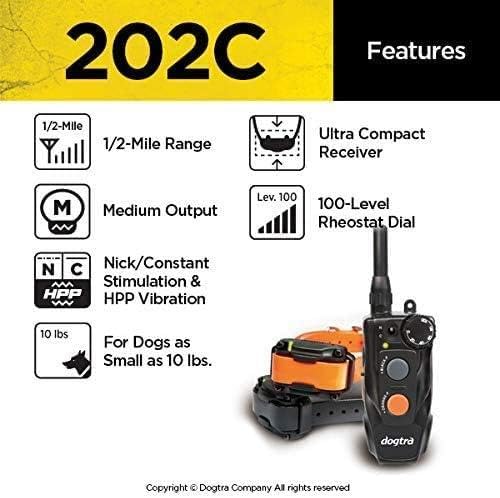 Dogtra 202C Waterproof -Mile One-Handed Operation 2-Dog Remote Training Dog E-Collar