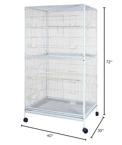 A&E Cage Co 4030Fl White Flight Bird Cage, X-Large/40 X 30'