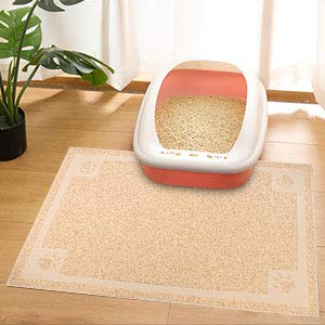 Upsky Large Cat Litter Mat Trapper 35'?3' Traps Litter From Box And Paws Scatter Control For Litter Box Soft On Sensitive Kitty Paws Easy To Clean Durable (Beige)