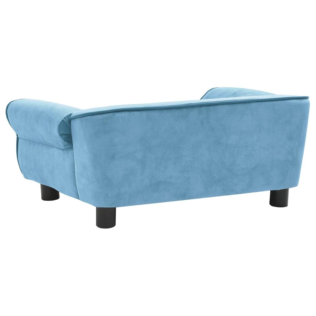 Vidaxl Small Dog Sofa/Cat Couch In Turquoise Plush With Anti-Slip Wooden Frame And Washable Cushion Cover For Poodle, Shih Tzu, And More