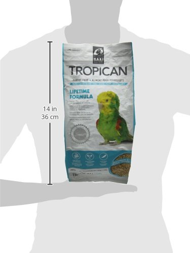 Hari Hagen Parrot Food - Tropican Lifetime Formula, 4 lb with Peanuts & Sunflower Seeds, Balanced Nutrition, Model 80531
