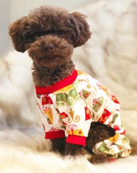 Cutebone Dog Pajamas Christmas Tree Dog Apparel Dog Jumpsuit Pet Clothes Pajamas P17L