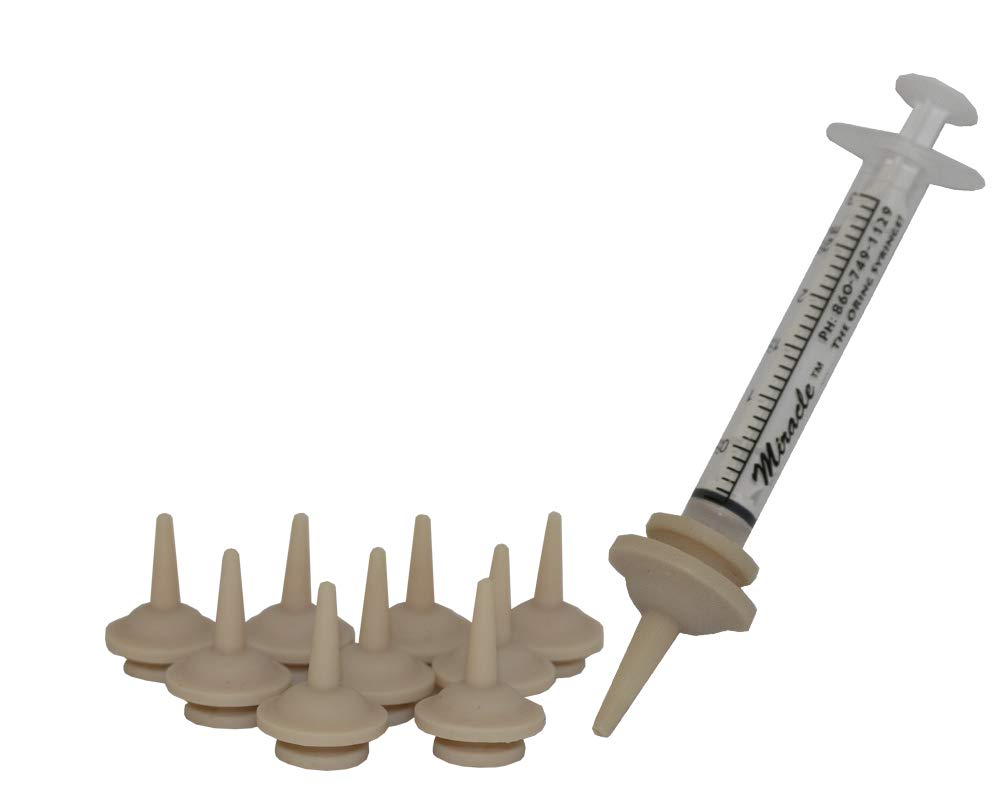 THE MIRACLE NIPPLE for Pets, Original Pkg/10 with Miracle Brand Oring Syringe - Small Mammal Suckling - Kittens/Small Breed Pupp