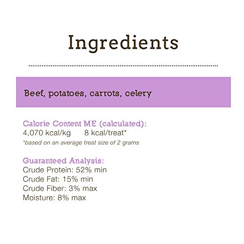 Herbsmith Smiling Dog Treats - Freeze Dried Raw Beef, Potatoes, Carrots & Celery - Thats 100% it - 2.5 Ounce