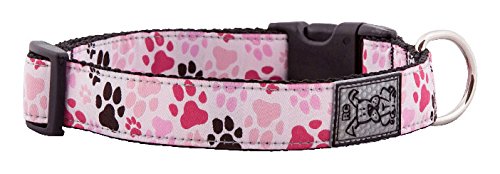 Rc Pets 1 Inch Adjustable Dog Clip Collar, Medium, Pitter Patter Pink