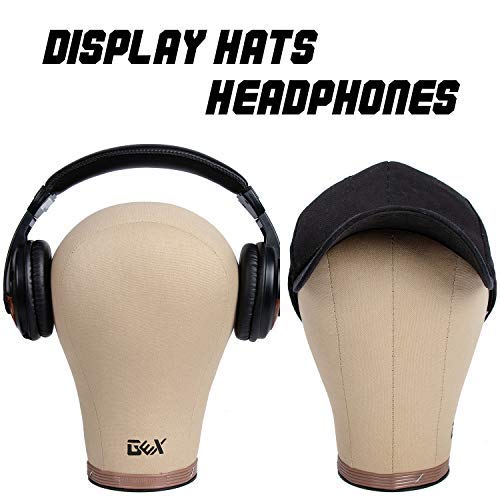 Gex 20-24 Cork Canvas Block Head Mannequin Head Wig Display Styling Head With Mount Hole (Light Brown, 20)