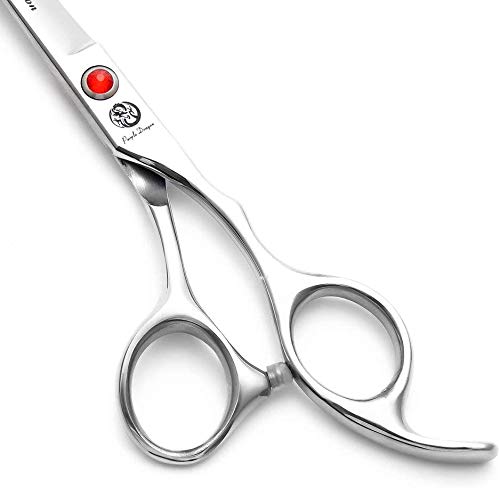 Purple Dragon 5'/5.5'/6'/6.5'/7'/7.5'/8'/9'/10' Sharp Edge Hair Cutting Shears Pet/Puppy/Cat Grooming Scissors With Bag - Perfect For Barber Or Dog Groomer