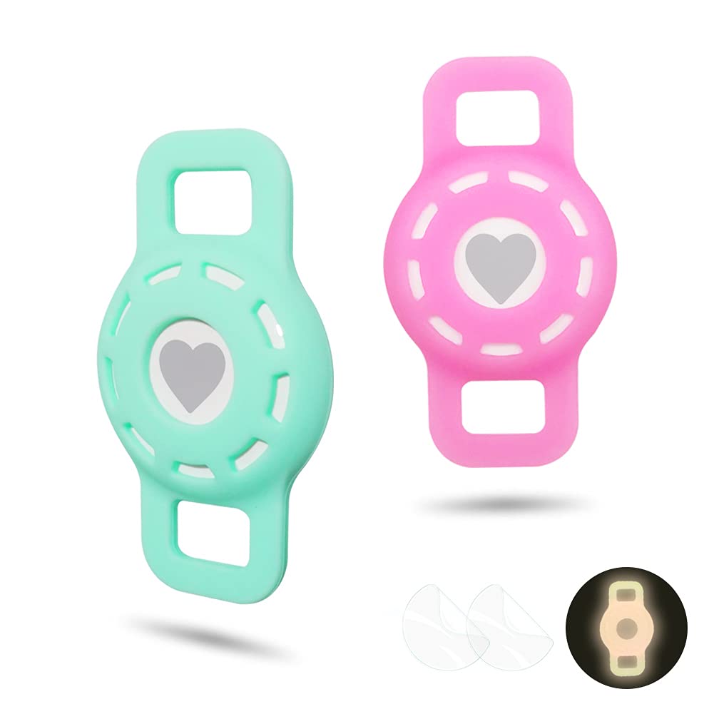 Whalezon Airtag Cat Collar Holder, Small Air Tag Dog Collar Holder Compatible With Apple Tag, Anti-Lost Pet Tracker Case For Puppy Collars 3/8' 5/8'