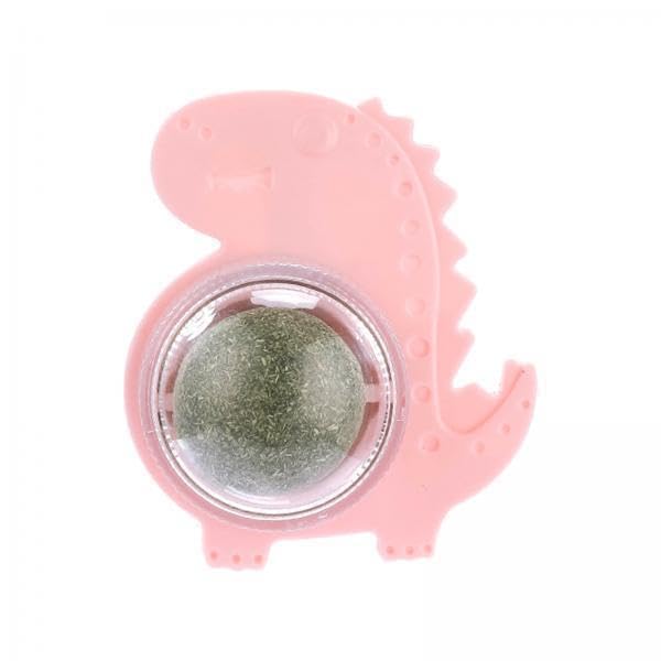 Ujeavette 5Xnatural Catnip Balls Removable Healthy Rotating For Playing Grinding Licking Pink