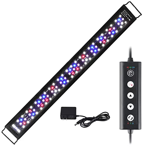 Amzbd Led Aquarium Light,Full Spectrum Aquarium Light,Diy & Wrgb Color Temperature Adjustment,3 Timing Modes,Brightness Adjusted Fish Light,Expandable Bracket Aquarium Lamp For Fish Tank(36-42Inch)