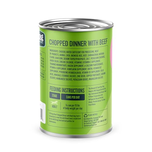 A Strong Heart Wet Dog Food, Country Stew With Beef - 22 oz Cans (Pack of 12), Made in The USA with Real Beef