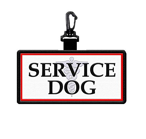 Service Dog Id Patch Tag - Clips To Vest, Harness, Collar, Leash, Or Carrier - Includes 5 Law Handout Cards