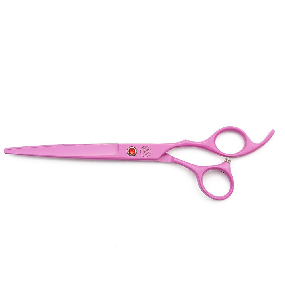 Moontay Professional 7.0' Dog Grooming Scissors Set, 4-Pieces Straight, Upward Curved, Downward Curved, Thinning/Blending Shears For Dog, Cat And Pets, Jp Stainless Steel, Pink