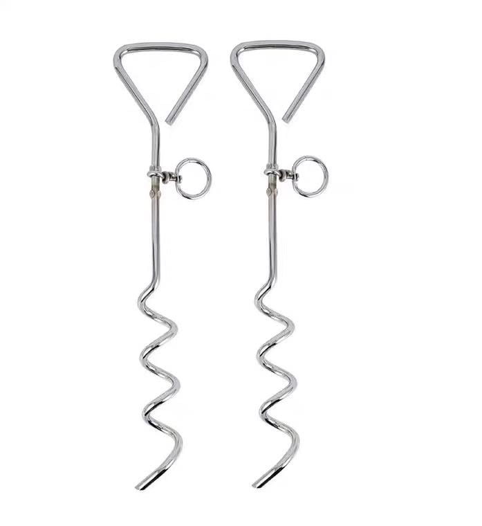 Dog Yard Stake, Safe Working Load 120Lbs, Dog Anchor For Play Ground, Gardon, Home Yard, Park And Camping Use. (2 Stakes)