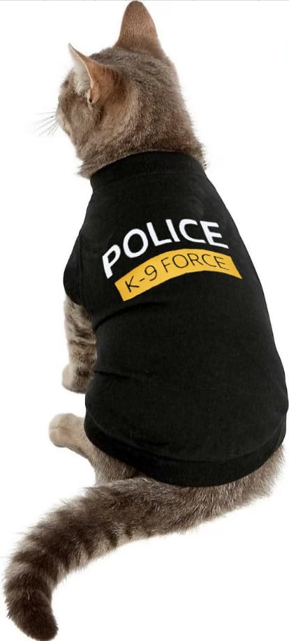 Cute Lighweight Police Dog T Shirt Boy Cotton Small Medium Large Dogs Shirts With Police K9 Force Printed, Xs