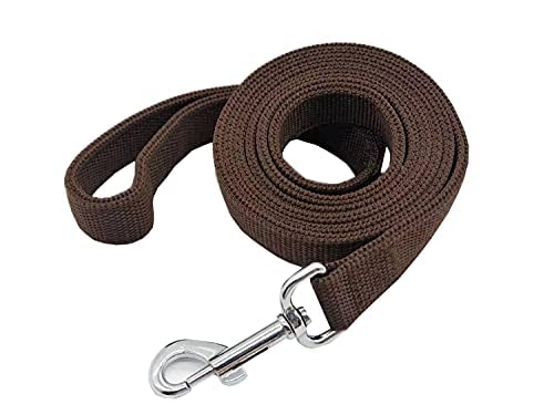 Strong Nylon Dog Leash - 1 X 2 Ft To 7 Ft Long, 1 Inch Wide For Medium And Large Dogs (Brown)