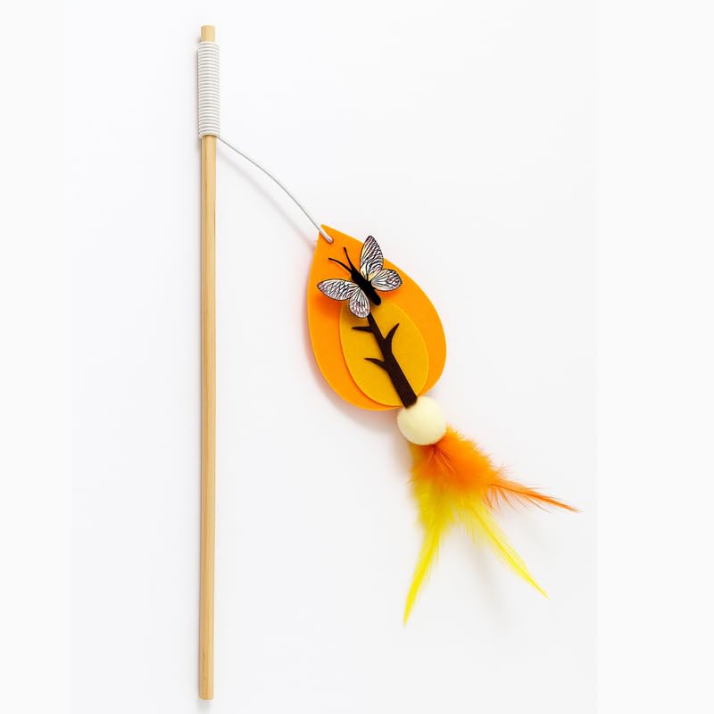 Bohobark Cats  Funny Cat Stick Toys, Interactive Feather Wand Stick With For Indoor And Outdoor Play, Improves Intelligence And