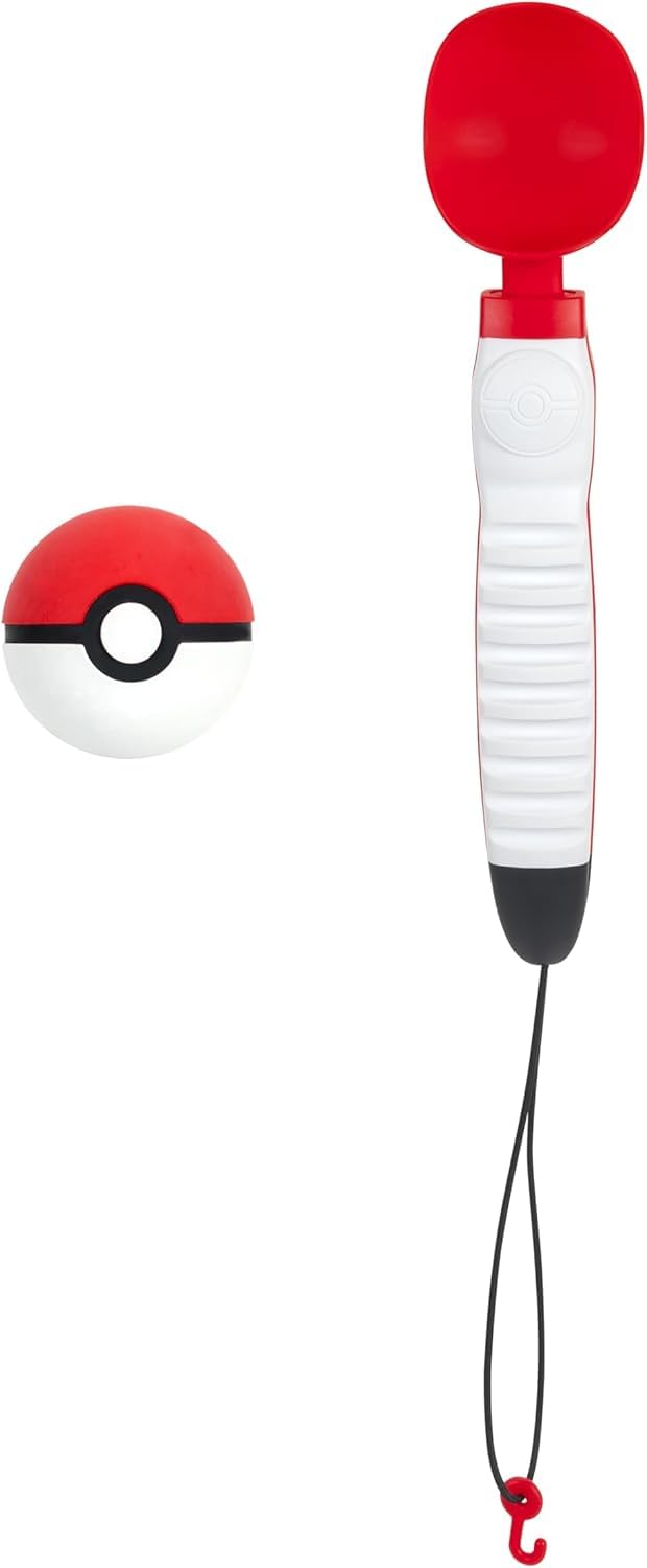 Pokemon Poke Ball Telescopic Fetch Launcher For Pets - Portable Launcher With Strap Plus 2.5-Inch Rubber Ball