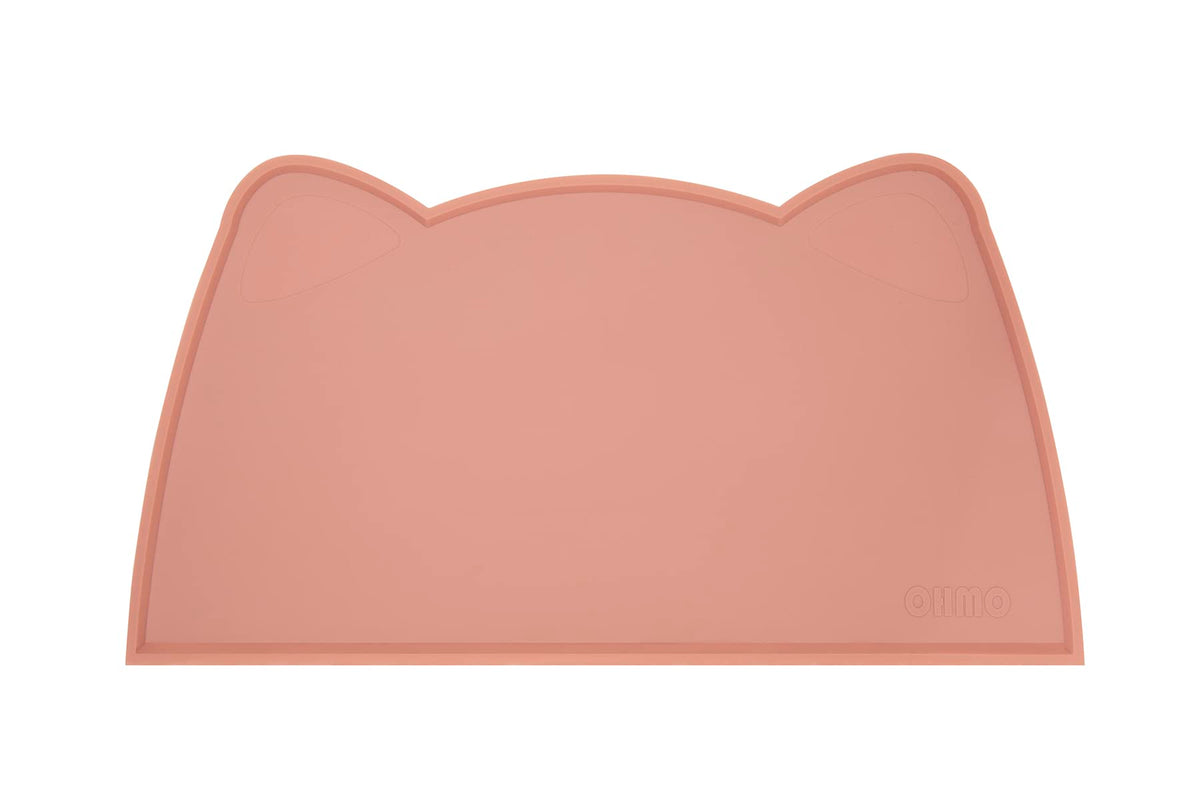 Ohmo - Cat Food Mat, Silicone Pet Feeding Mat For Floor Non-Skid Waterproof Dog Water Bowl Tray, Easy To Clean Pet Placemat(Rose, 20 * 12')