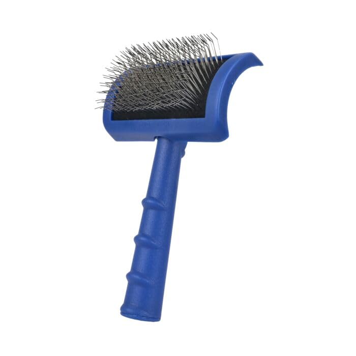 Show Tech Tuffer Than Tangles Slicker Brush For Dog Grooming With Long, Firm Pins, Medium Size, Perfect For Doodle Breeds, Angled Pins For Dematting, Remove Undercoat, Comfort Grip Handle