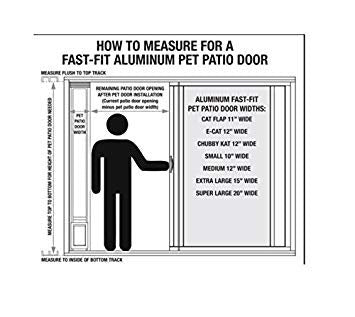 Ideal Pet Products Aluminum Pet Patio Door, Adjustable Height 77-5/8' To 80-3/8', 10-1/2' X 15' Flap Size, White