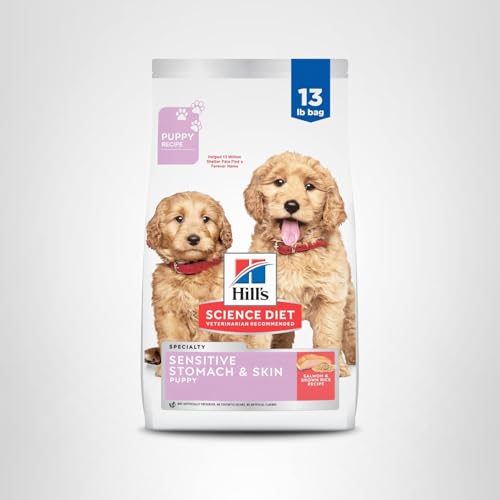 Hills Science Diet Sensitive Stomach & Skin, Puppy, Stomach & Skin Sensitivity Support, Dry Dog Food, Salmon & Brown Rice, 13 l