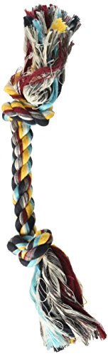 Two Knot Rope Bone Dog Toy In Multicolors, Size: Small