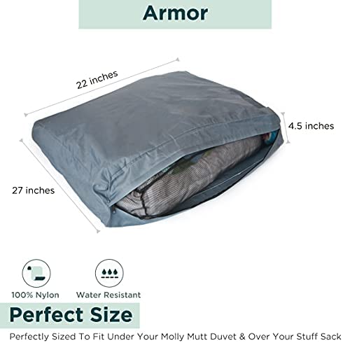 Molly Mutt Water-Resistant Dog Bed Liner, Polyester Bed Liner For Dogs, Easy To Clean, Gray, Small,22'X27'X4.75'