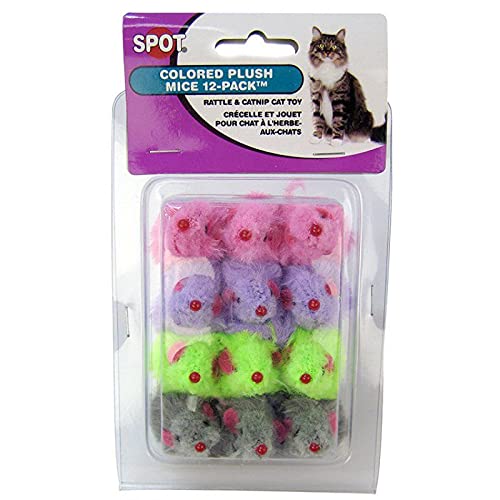 Spot Colored Fur Mice Cat Toys (3 Pack)3