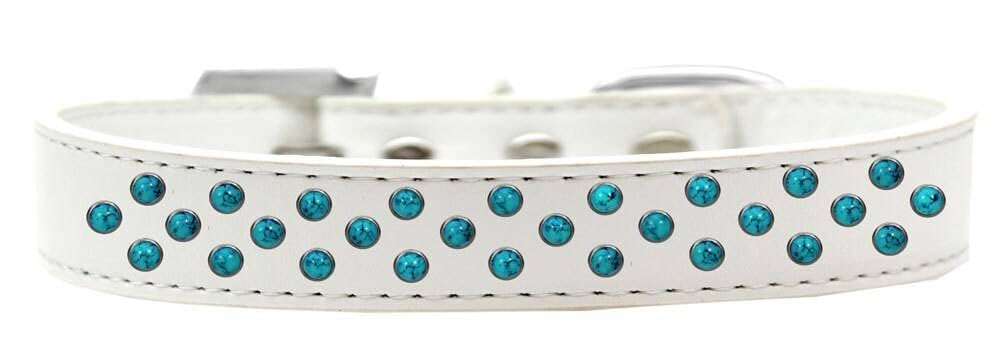 Dog, Puppy & Pet Fashion Collar, Southwest Turquoise Pearl Rimsets Sprinkles - 14 - White