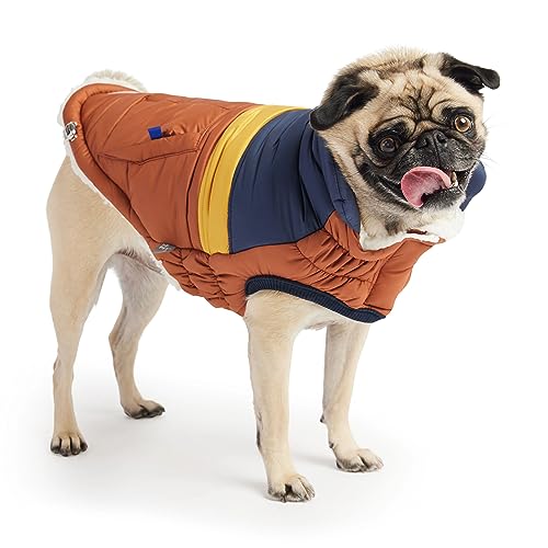 Elasto-Fit Classic Puffer Dog Jacket - Quilted Winter Pet Coat With Adjustable Straps, Waterproof Insulated Dog Outerwear For Small Medium Large Dogs, Easy On Off Design - Hazel, X-Small